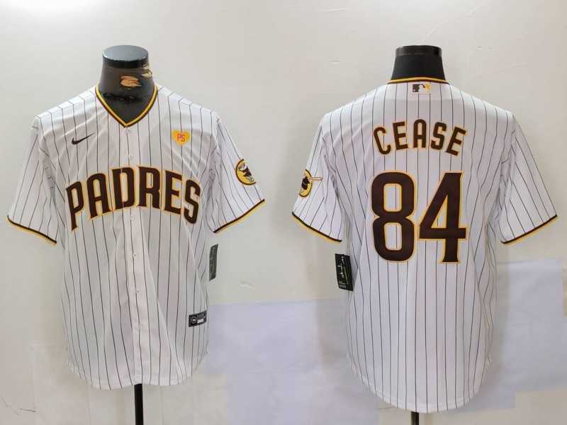 Men's San Diego Padres #84 Dylan Cease White Team Logo With PS Patch Stitched Cool Base Nike Jersey,We sell and wholesale Men's San Diego Padres #84 Dylan Cease White Team Logo With PS Patch Stitched Cool Base Nike Jersey on line form chian!